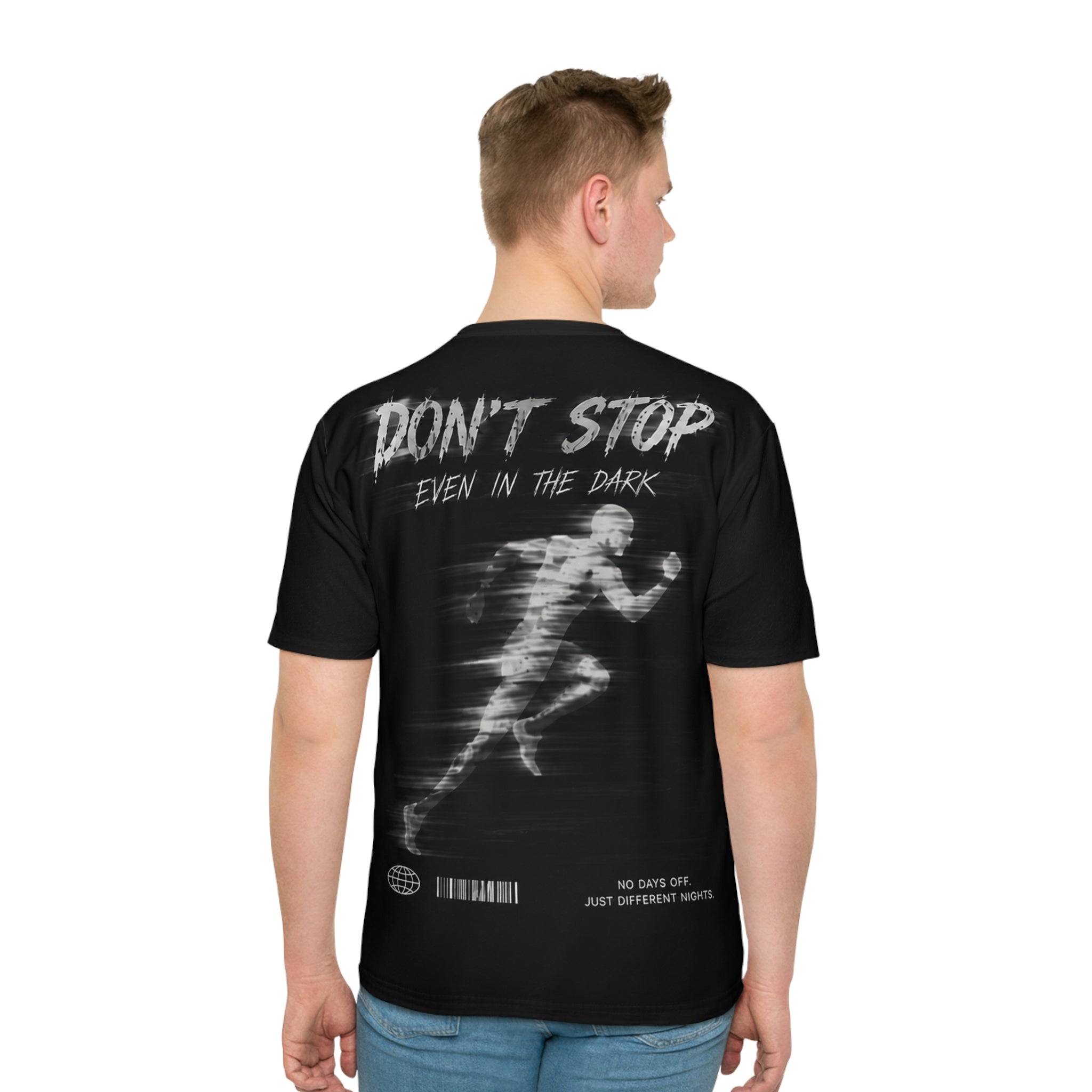 Don’t Stop Even in the Dark – Men's Graphic Loose T-Shirt