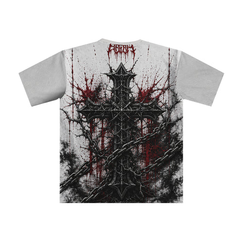 Gothic Cross Graphic T‑Shirt — "Strength Is What We Gain From The Madness We Survive"